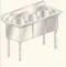 Stainless Steel Sink Three Compartment