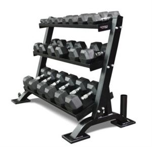 rack dumbbell hex style weight equipment