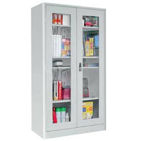 Radius Edge Display Door Storage Cabinets With Adjustable Shelves