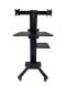 Adjustable Height Telemedicine Computer Stand with Printer Shelf
