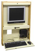 Wall Mounted Steel And Wood Computer Desks 36in H