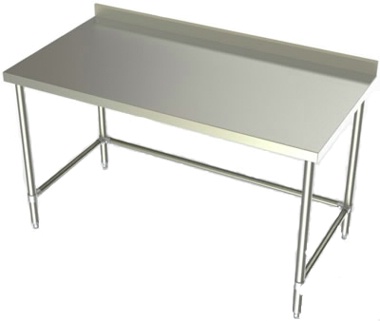 24in Wide Stainless Steel Work Table w/ 2 3/4in Backsplash