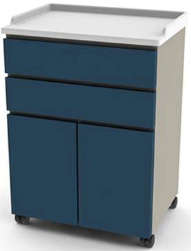 25in Mobile Cabinet 2 Drawers  2 Doors