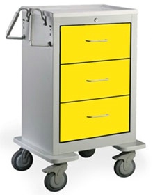 3 Drawer Slim Mini Steel Isolation Cart