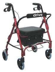 Red Aluminum Rollator