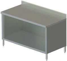 30in Wide Stainless Steel Work Table Enclosed Base  4in Backsplash