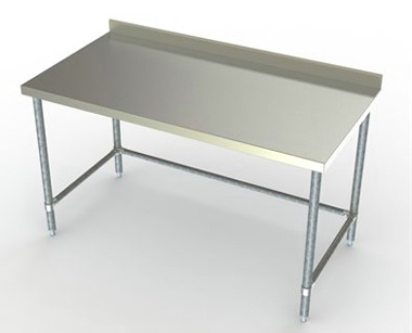 Economy 30in Wide Stainless Steel Work Table w/ 2 3/4in Backsplash