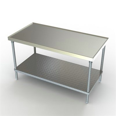 36in Wide Stainless Steel Work Table Galvanized Undershelf