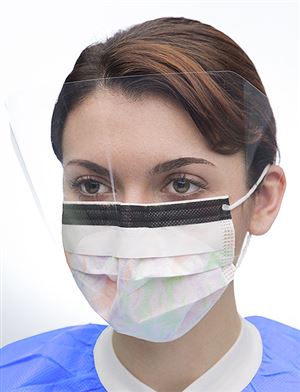 Ultra 3-in-1 sensitive ear-loop masks w/ splash visor