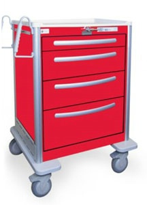 4 Drawer Medium Lightweight Aluminum Crash Cart