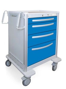 4 Drawer Medium Lightweight Aluminum Anesthesia Cart