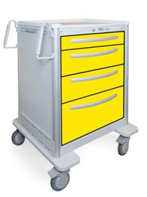 4 Drawer Medium Lightweight Aluminum Isolation Cart