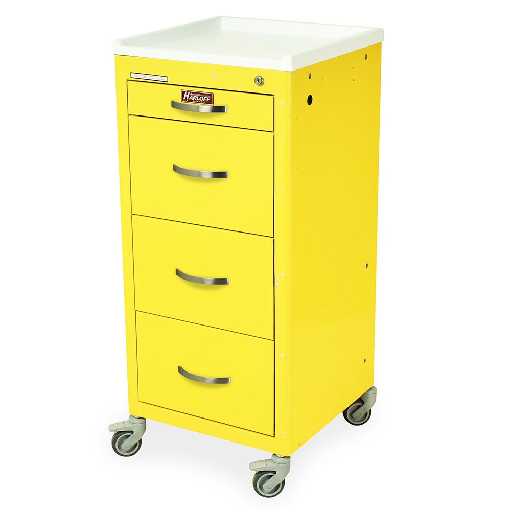 Tall Isolation Mini Width Cart w/ Key Lock & 4 Drawers