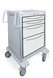 4 Drawer Mini Lightweight Aluminum Bedside/Slim Cart