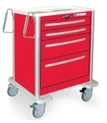 4 Drawer Mini Lightweight Aluminum Crash Cart