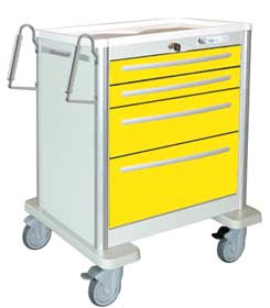 4 Drawer Mini Lightweight Aluminum Isolation Cart