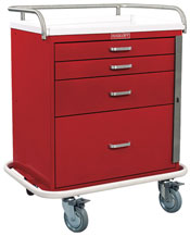 4 Drawer Short Emergency Cart Standard Package