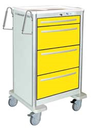 4 Drawer Slim Extra Tall Lightweight Aluminum Isolation Cart