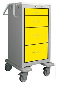 4 Drawer Slim Extra Tall Steel Isolation Cart