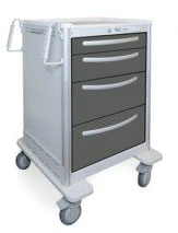 4 Drawer Slim Medium Lightweight Aluminum Treatment Carts