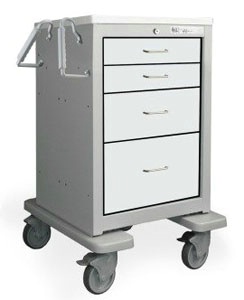 4 Drawer Slim Mini Steel Treatment Cart