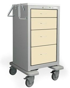 4 Drawer Slim Tall Steel Treatment Cart