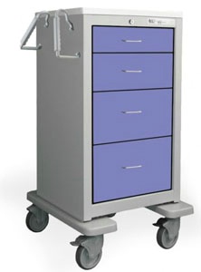 4 Drawer Tall Steel Bedside/Slim Cart