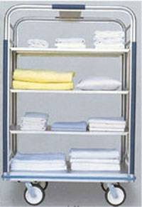 4 Shelf Open Aluminum Linen Cart - 24in W