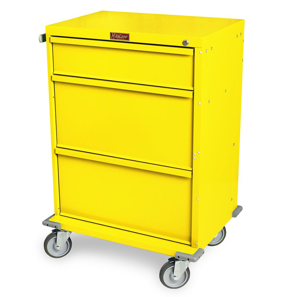 Tall Isolation Procedure Cart Key Lock  3 Drawers