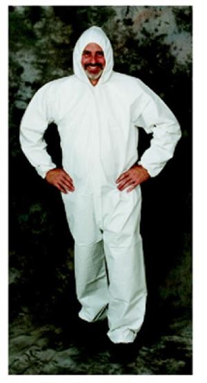 Sms coverall with pulled hood- elastic wrists  ankles