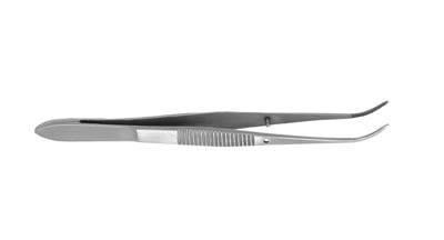 4in - Half-Curved Serrated Eye Dressing Forceps