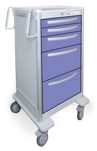 5 Drawer Extra Tall Lightweight Aluminum BedsideSlim Cart