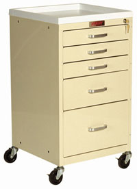 5 Drawer Mini Anesthesia Cart Standard Package