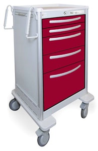 5 Drawer Slim Tall Lightweight Aluminum Treatment Cart