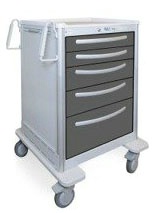 5 Drawer Tall Lightweight Aluminum Treatment Cart