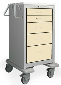 5 Drawer Tall Steel BedsideSlim Cart