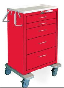 5 Drawer Tall Steel Crash Cart