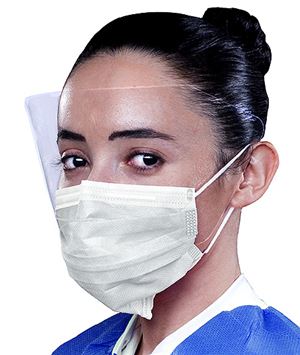 Archaway double seal ear-loop mask with face shield