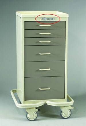 6 Drawer Aluminum Tower w/ Push Button Lock