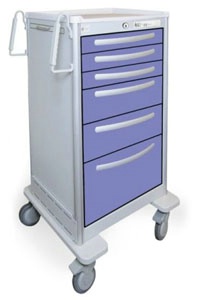 6 Drawer Extra Tall Lightweight Aluminum BedsideSlim Cart