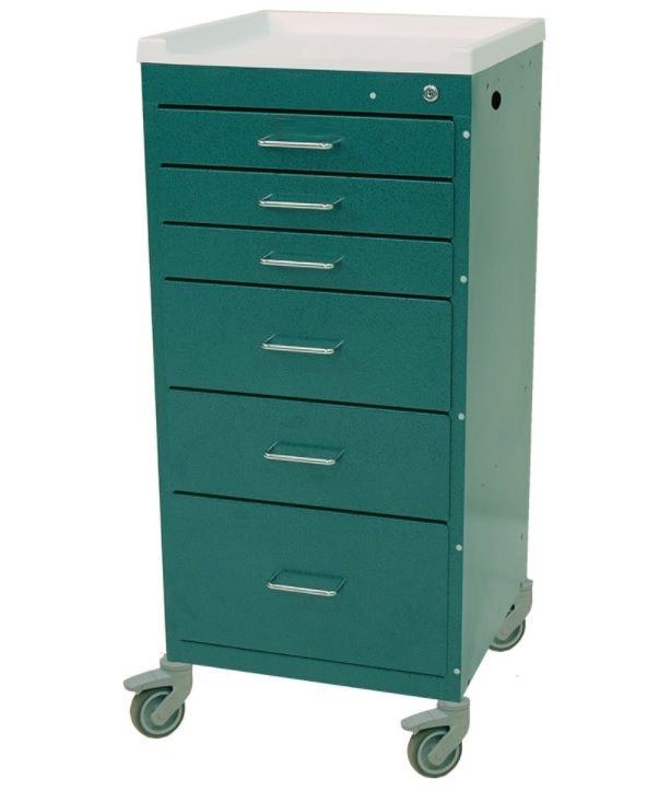6 Drawer Mini Anesthesia Cart Standard Package