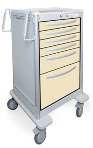 6 Drawer Tall Lightweight Aluminum Bedside/Slim Cart