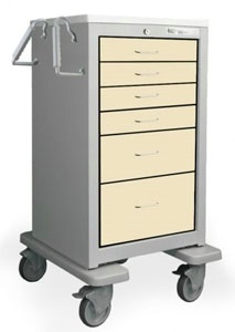 6 Drawer Tall Steel Bedside/Slim Cart