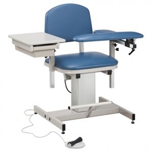 Power Blood Drawing Chair w/ Padded Flip Arm and Drawer