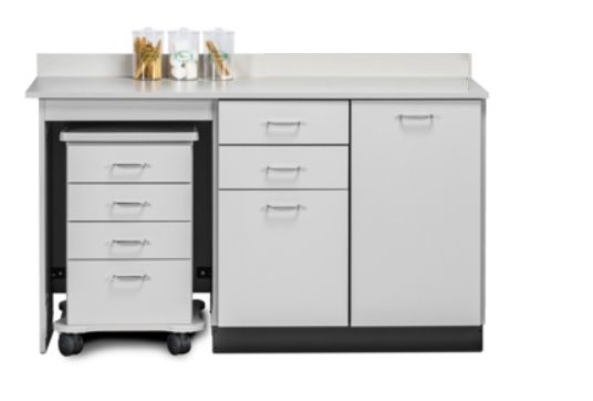 66 in Base Cabinet with Storage Crash Cart