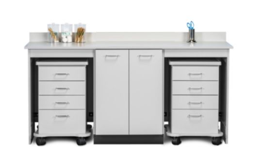 72 in Medical Base Cabinet with Dual Storage Supply Carts