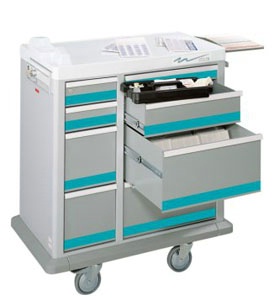 8 Drawer Full Sized Medication Punch Card Cart 400 Cards