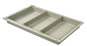 2in Gray Tray with 2 Short Dividers