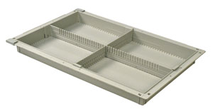 2in Gray Tray with 1 Long and 1 Short Dividers