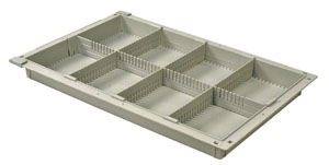 2in Gray Tray with 1 Long and 3 Short Dividers